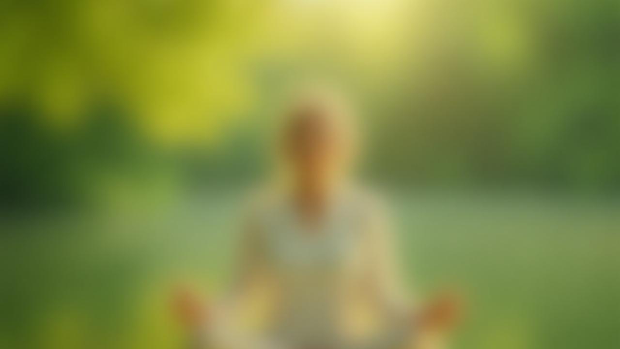 Calm individual meditating in a serene natural setting